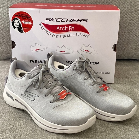 Skechers GOwalk Arch Fit - Moon Shadows Walking Sneakers Gray (Women) - Picture 3 of 12